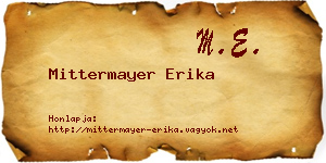 Mittermayer Erika névjegykártya